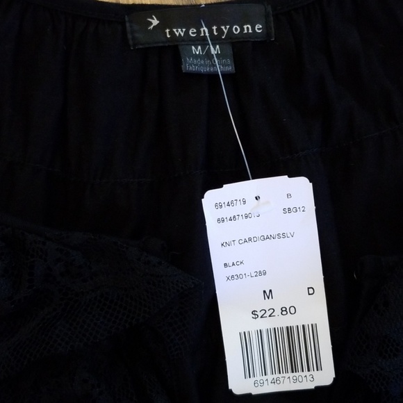 Black Lace Ruffled Cardigan - Picture 2 of 6